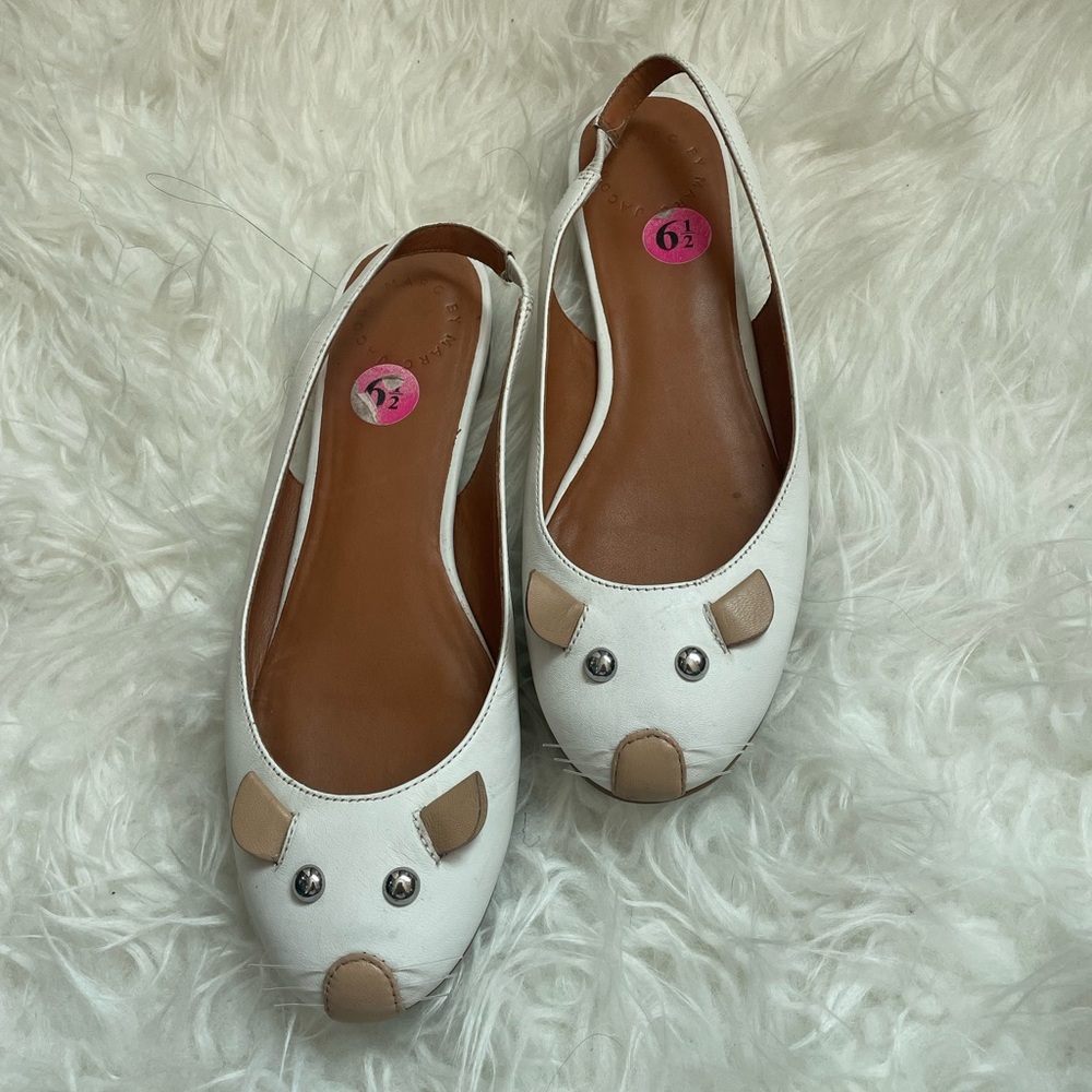 Marc Jacobs Mouse Slingback Ballerina Flat White 6.5